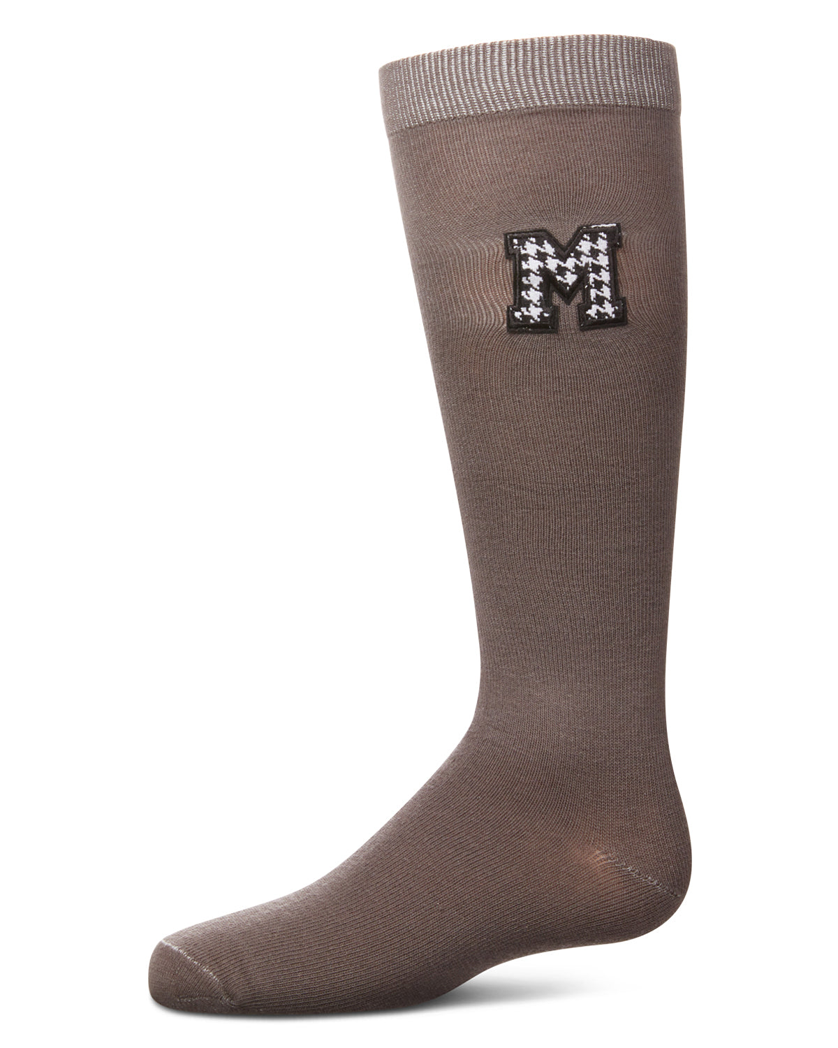 Girls' Houndstooth M Knee High Socks : Color: Gray