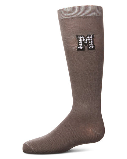 Girls' Houndstooth M Knee High Socks : Color: Gray