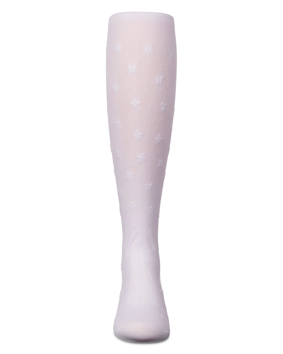 Girls' Mini Bow Flocked Opaque Tights : Color: Black