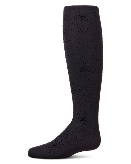 Girls Flocked Opaque "Fireworks" Tights : Color: Navy