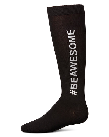 Girls' #BEAWESOME Knee High Socks : Color: Black