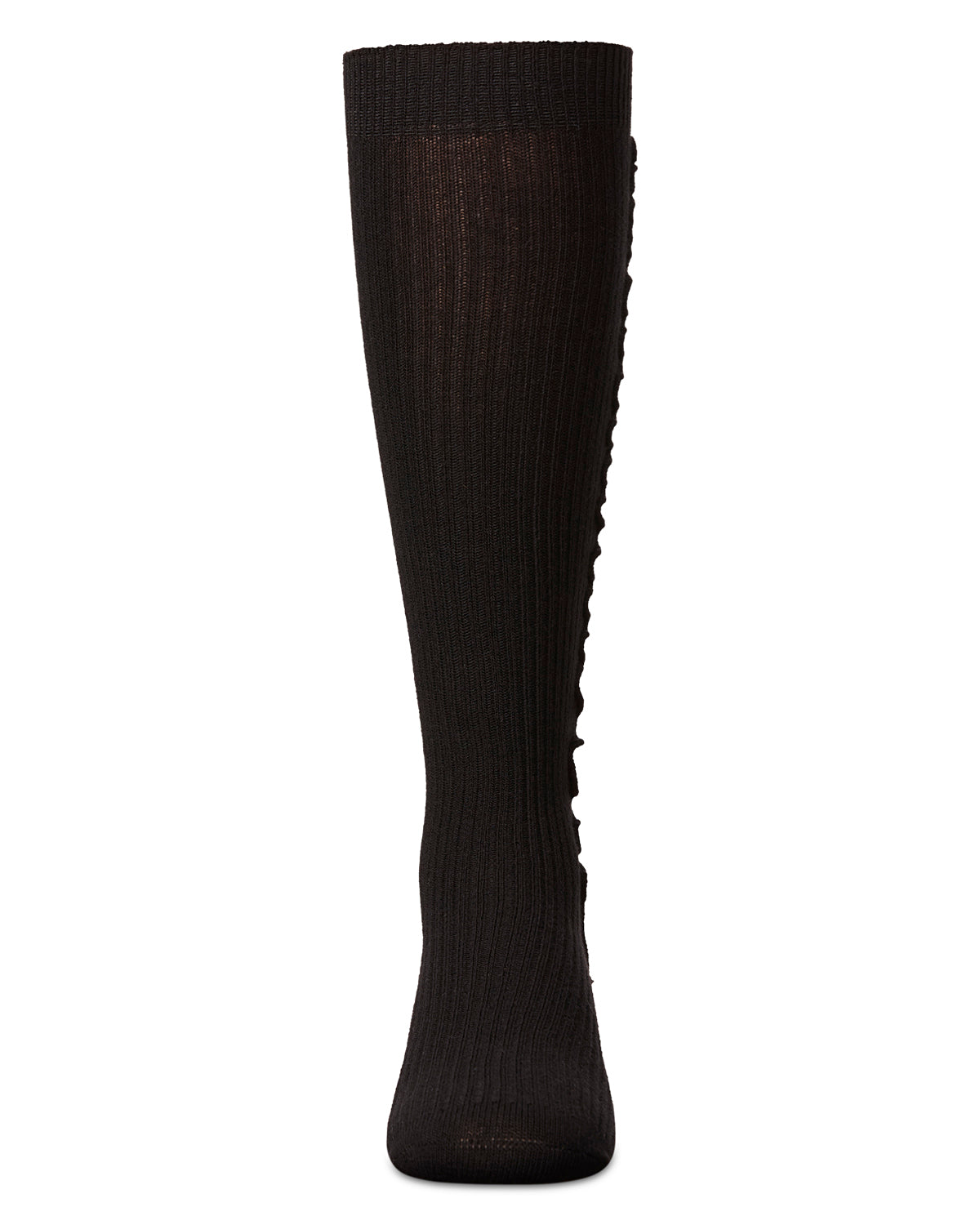 Girls' Wavy Line Dress Socks : Color: Black