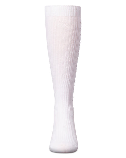 Girls' Wavy Line Dress Socks : Color: Black