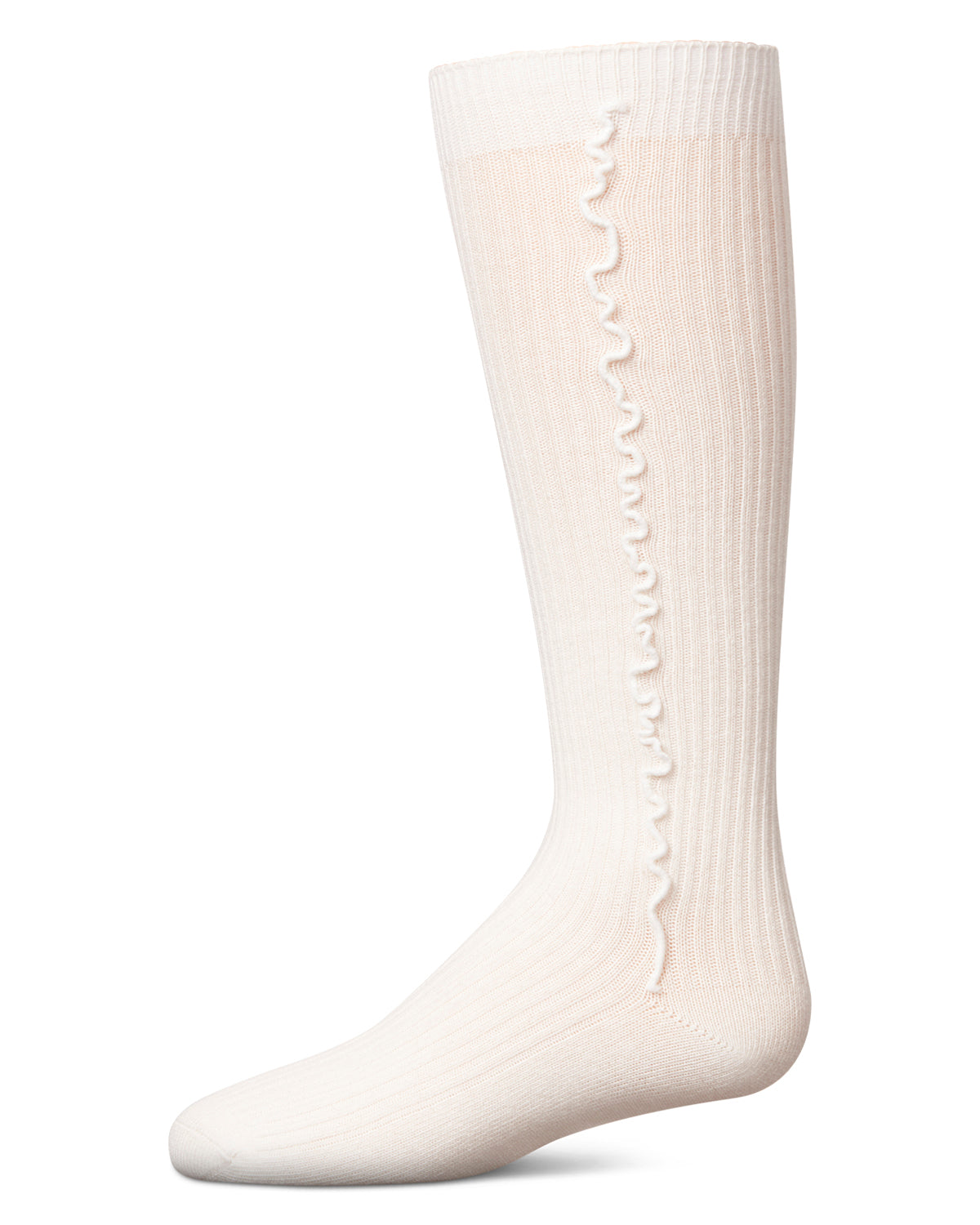 Girls' Wavy Line Dress Socks : Color: Winter White