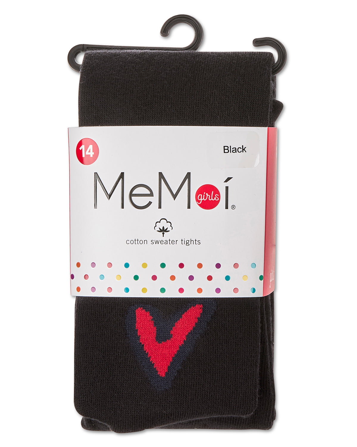 Girls' Outline Heart Cotton Tights : Color: Gray