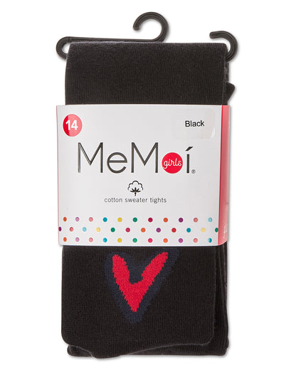 Girls' Outline Heart Cotton Tights : Color: Gray