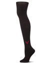 Girls' Outline Heart Cotton Tights : Color: Black