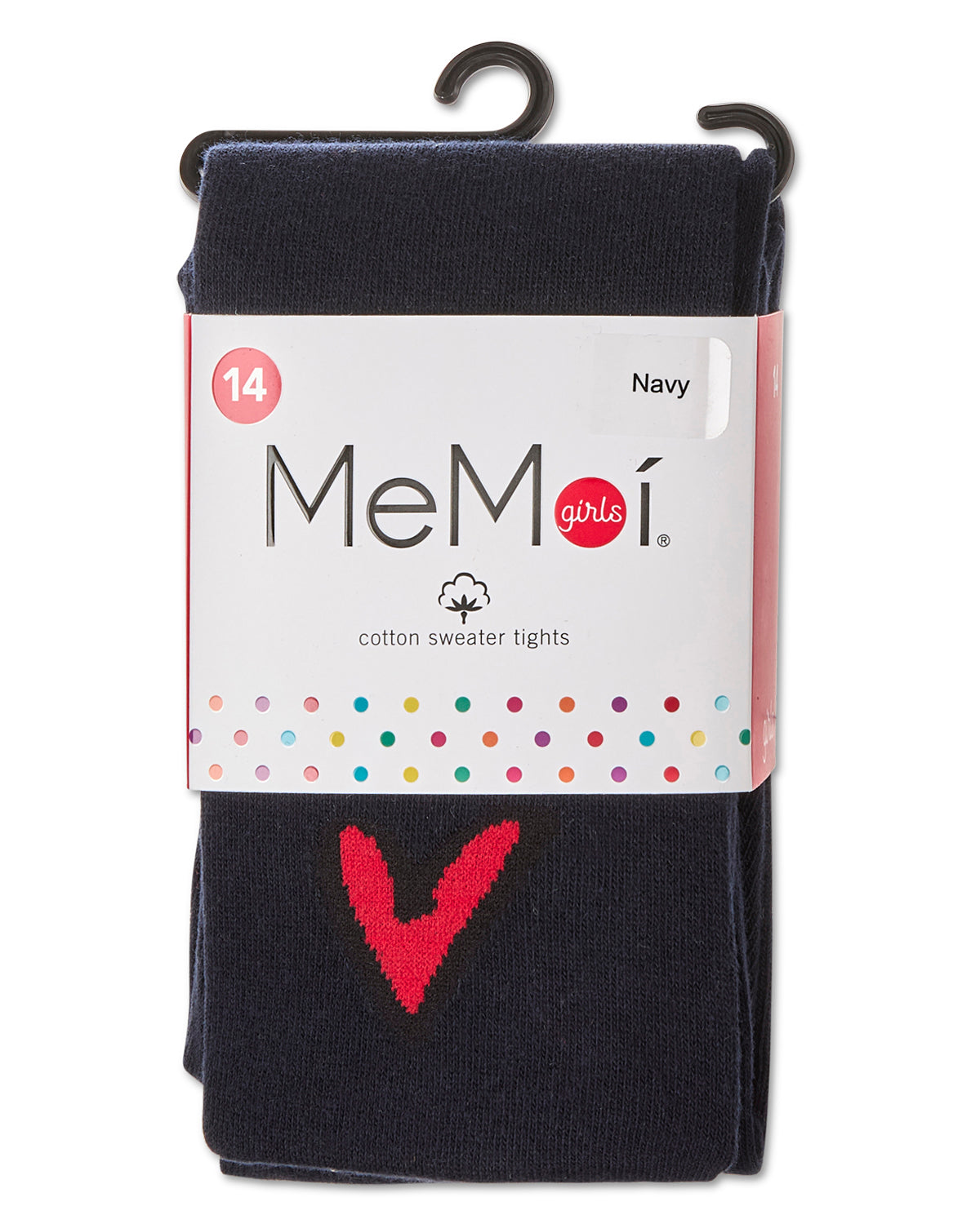 Girls' Outline Heart Cotton Tights : Color: Gray