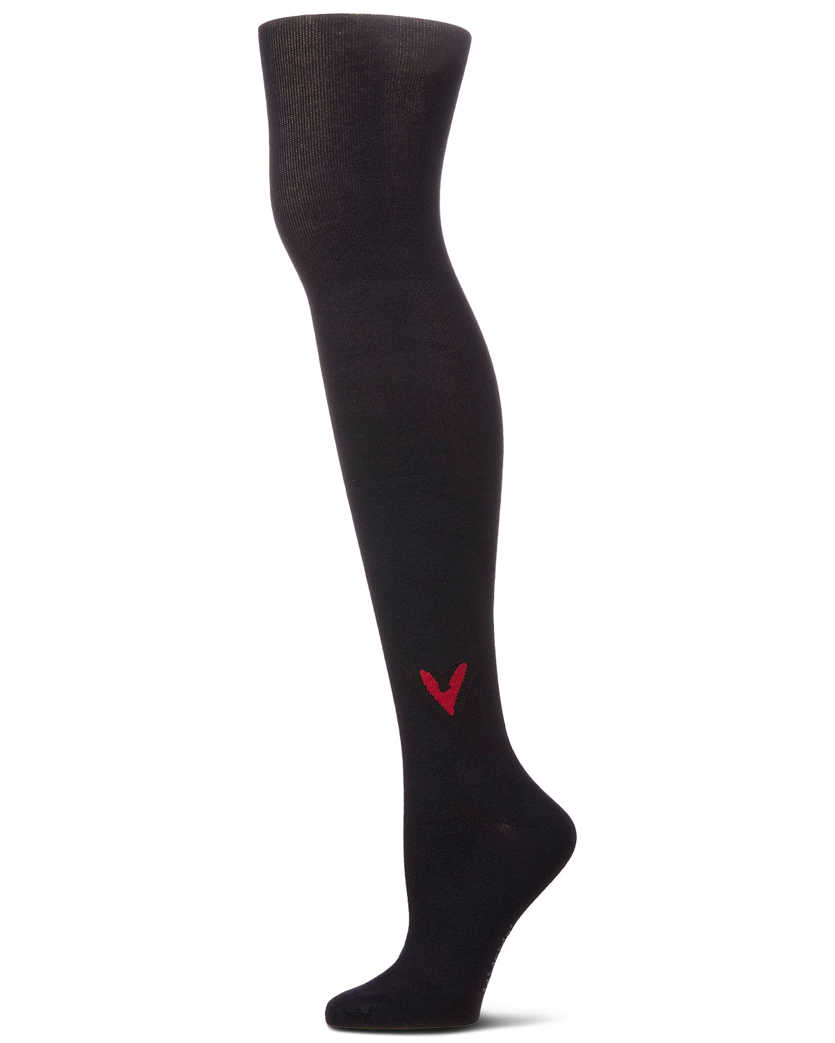Girls' Outline Heart Cotton Tights : Color: Navy