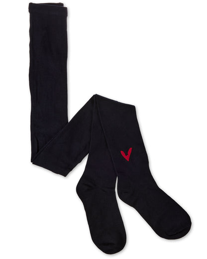 Girls' Outline Heart Cotton Tights : Color: Gray