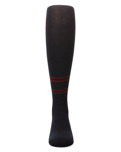 Girls' Double Varsity Stripe Cotton Tights : Color: Black