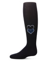 Girls' Double Patch Heart Cotton Tights : Color: Navy
