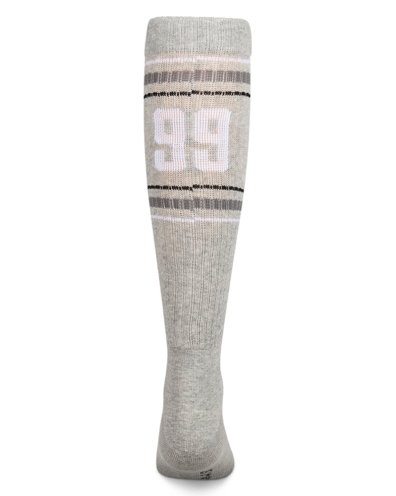 Girls 99 Graphic Varsity Stripe Cotton Blend Knee Sock