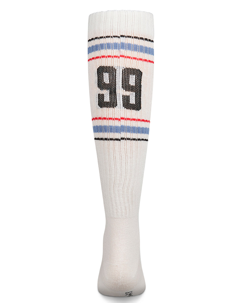 Girls 99 Graphic Varsity Stripe Cotton Blend Knee Sock