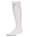 Girls' Ribbed Bow Knee-High Socks : Color: Latte