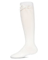 Girls' Ribbed Bow Knee-High Socks : Color: Winter White