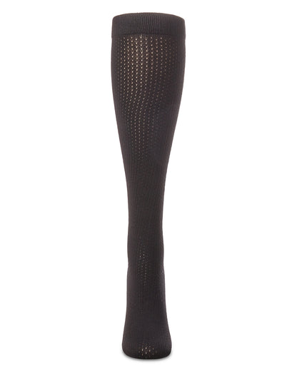Girls' Pointelle Dot Knee High Socks : Color: Black