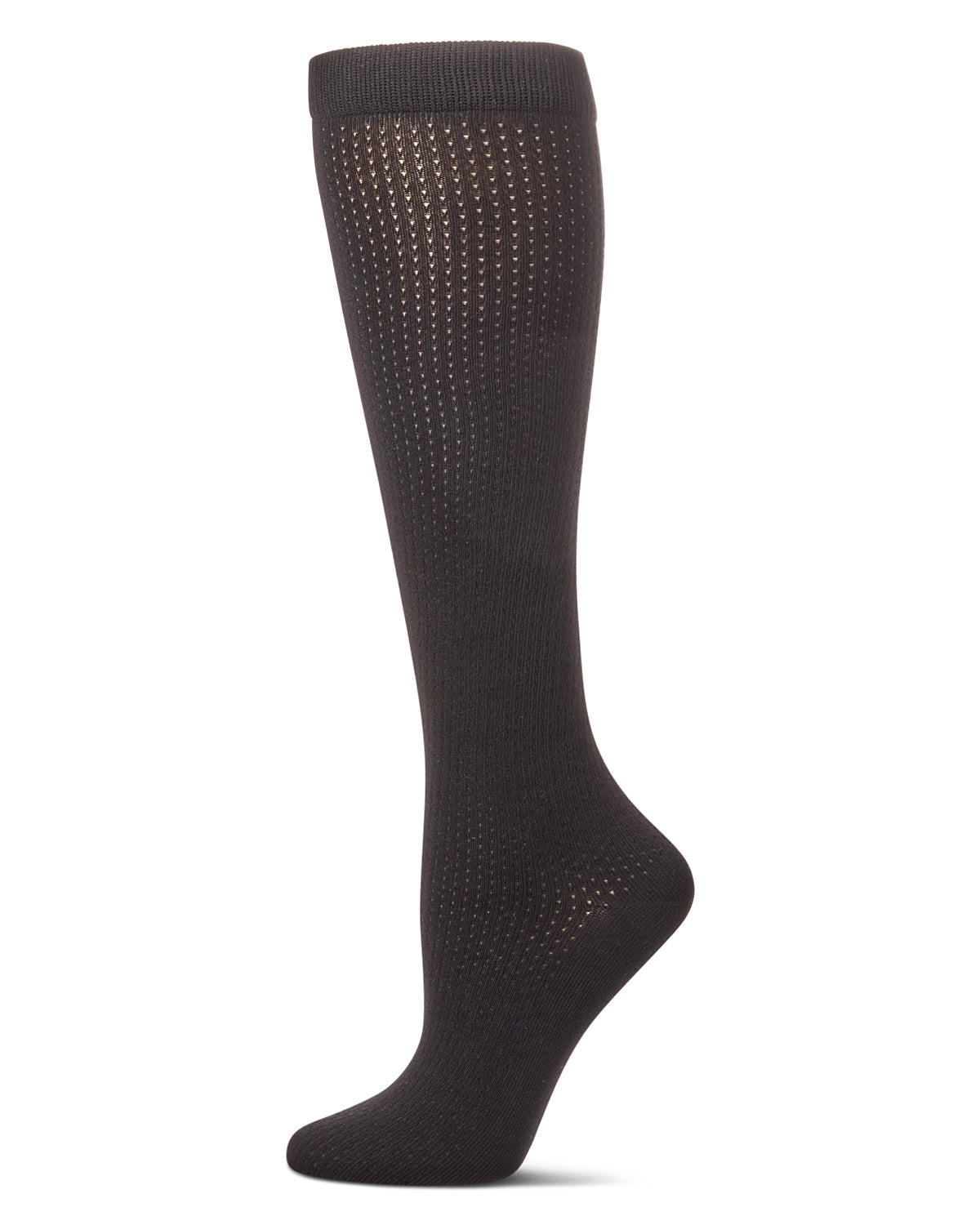Girls' Pointelle Dot Knee High Socks : Color: Black