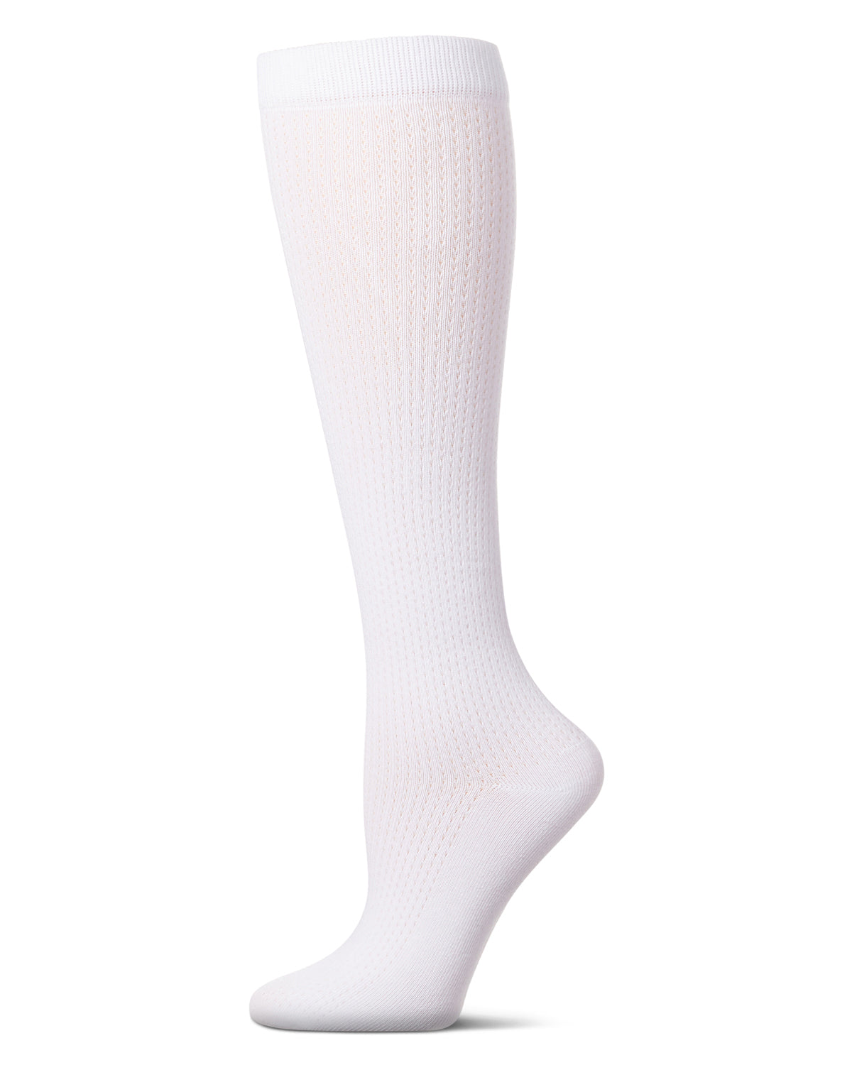 Girls' Pointelle Dot Knee High Socks : Color: White