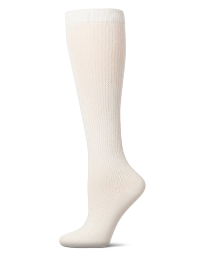 Girls' Pointelle Dot Knee High Socks : Color: Winter White