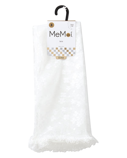 Girls Floral Lace Mesh Knee High Sock : Color: Black