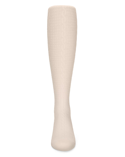 Girls' Pique Chain Pima Cotton Tights : Color: Latte