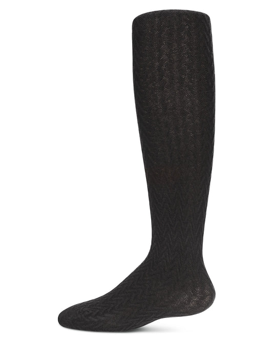 Girls' Arrow Opaque Cotton Tights : Color: Black