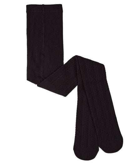 Girls Ribbed Cotton Rich Multi-Arrow-Patterned Tights : Color: Black