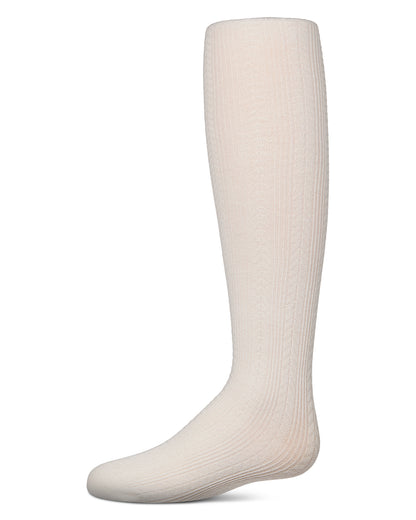 Girls Ribbed Cotton Rich Multi-Arrow-Patterned Tights : Color: Winter White