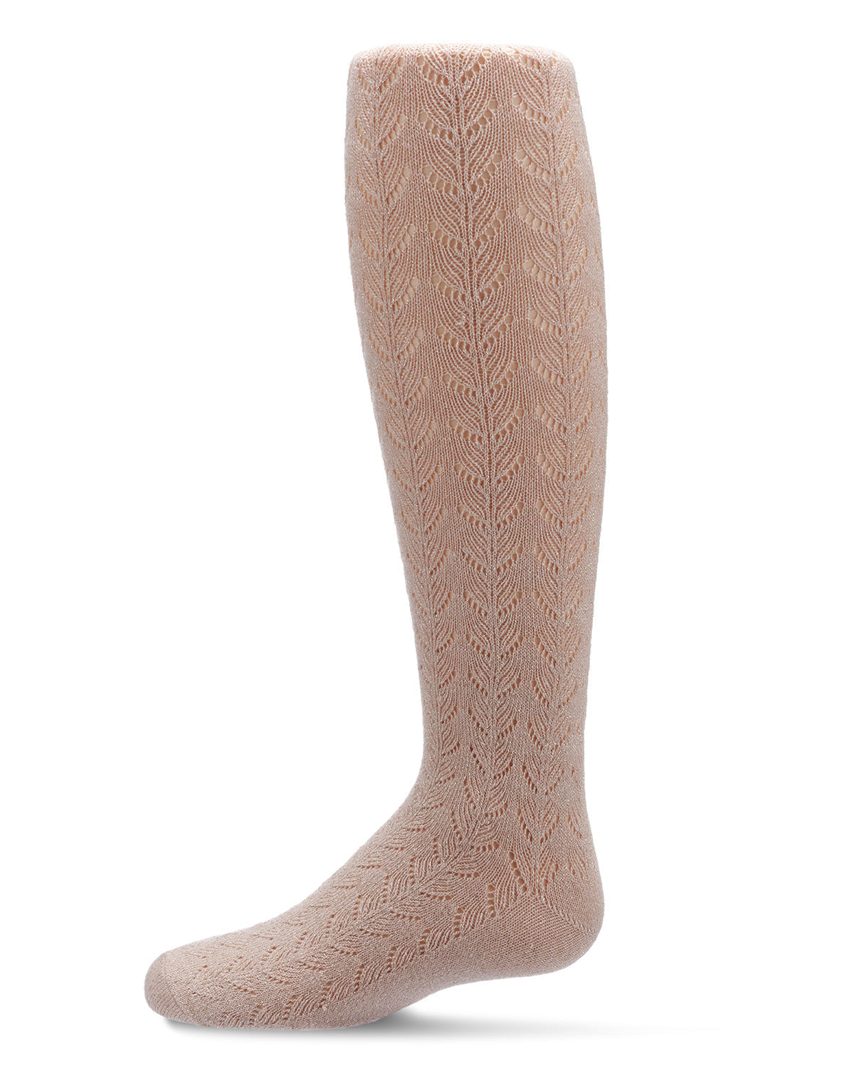 Infant Shimmer Pointelle Cotton Tights : Color: Rose Gold