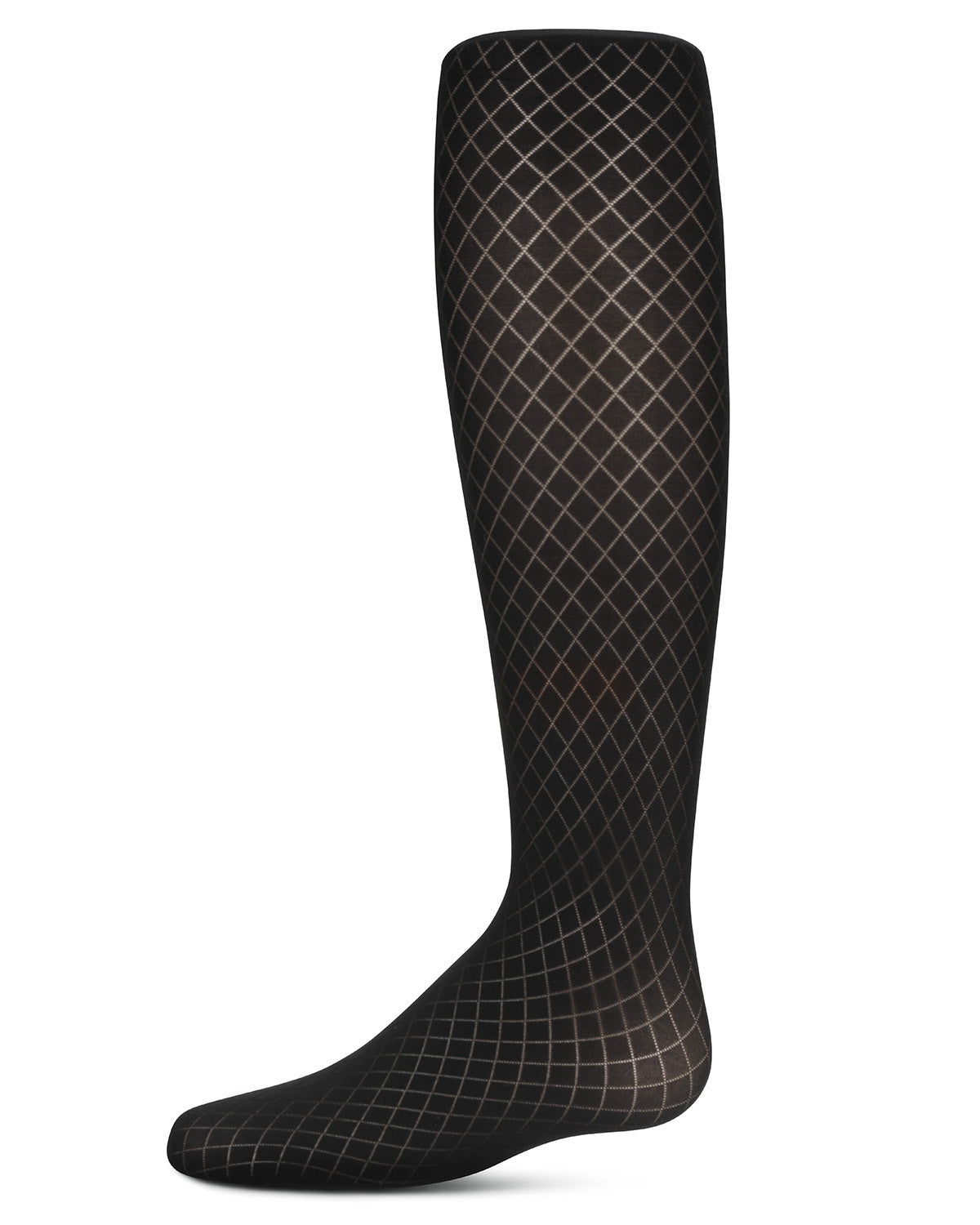 Girls' Diamond Semi Opaque Nylon Tights : Color: Black