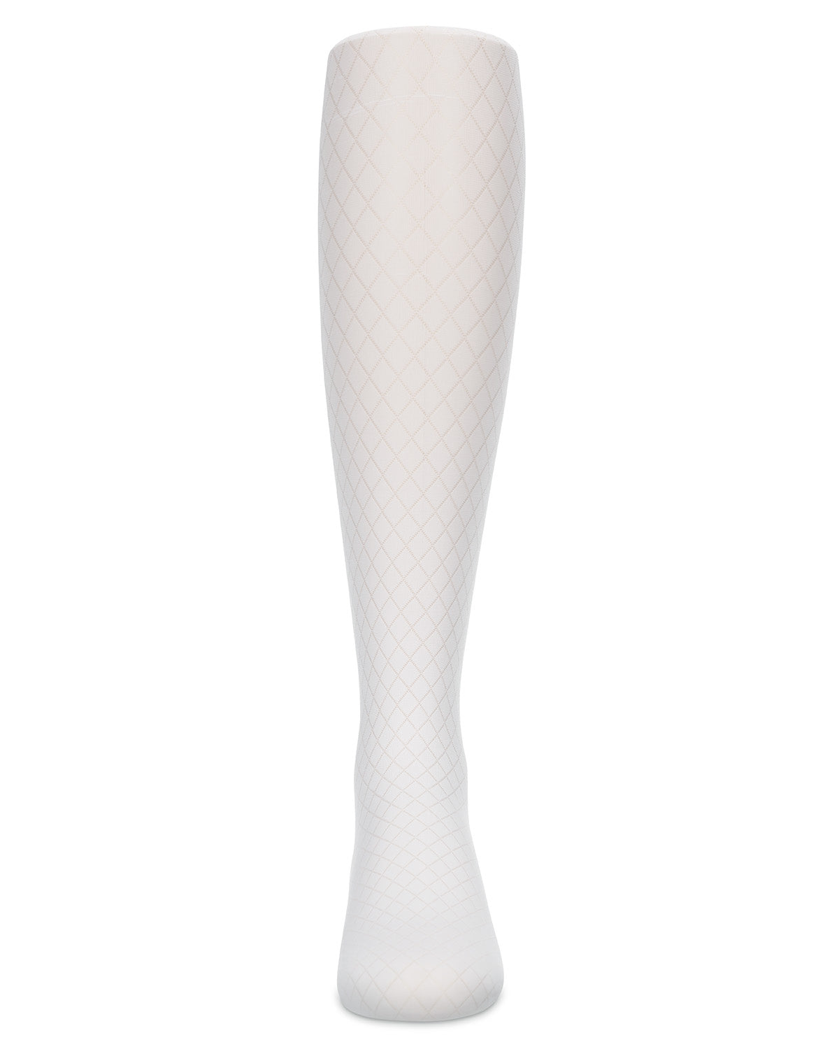Girls' Diamond Semi Opaque Nylon Tights : Color: White