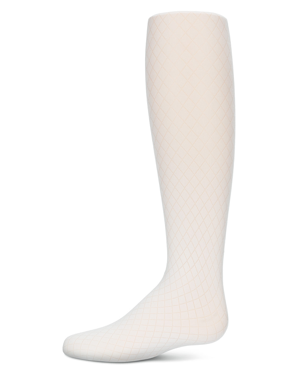 Girls' Diamond Semi Opaque Nylon Tights : Color: Winter White