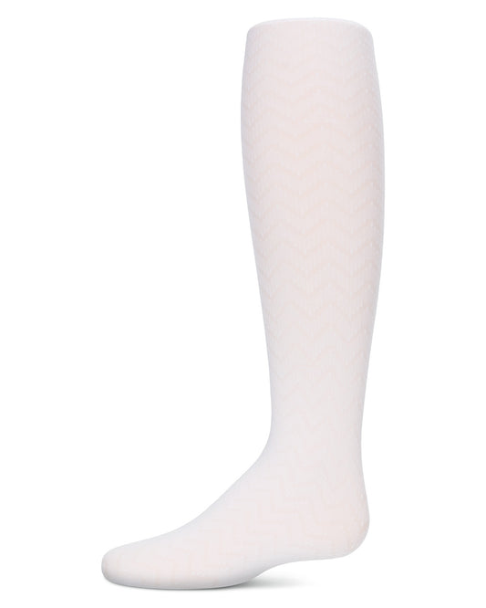 Girls' Wave Semi Opaque Nylon Tights : Color: White