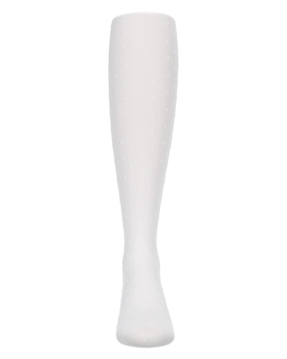 Girls' Dot Semi Opaque Nylon Tights : Color: White