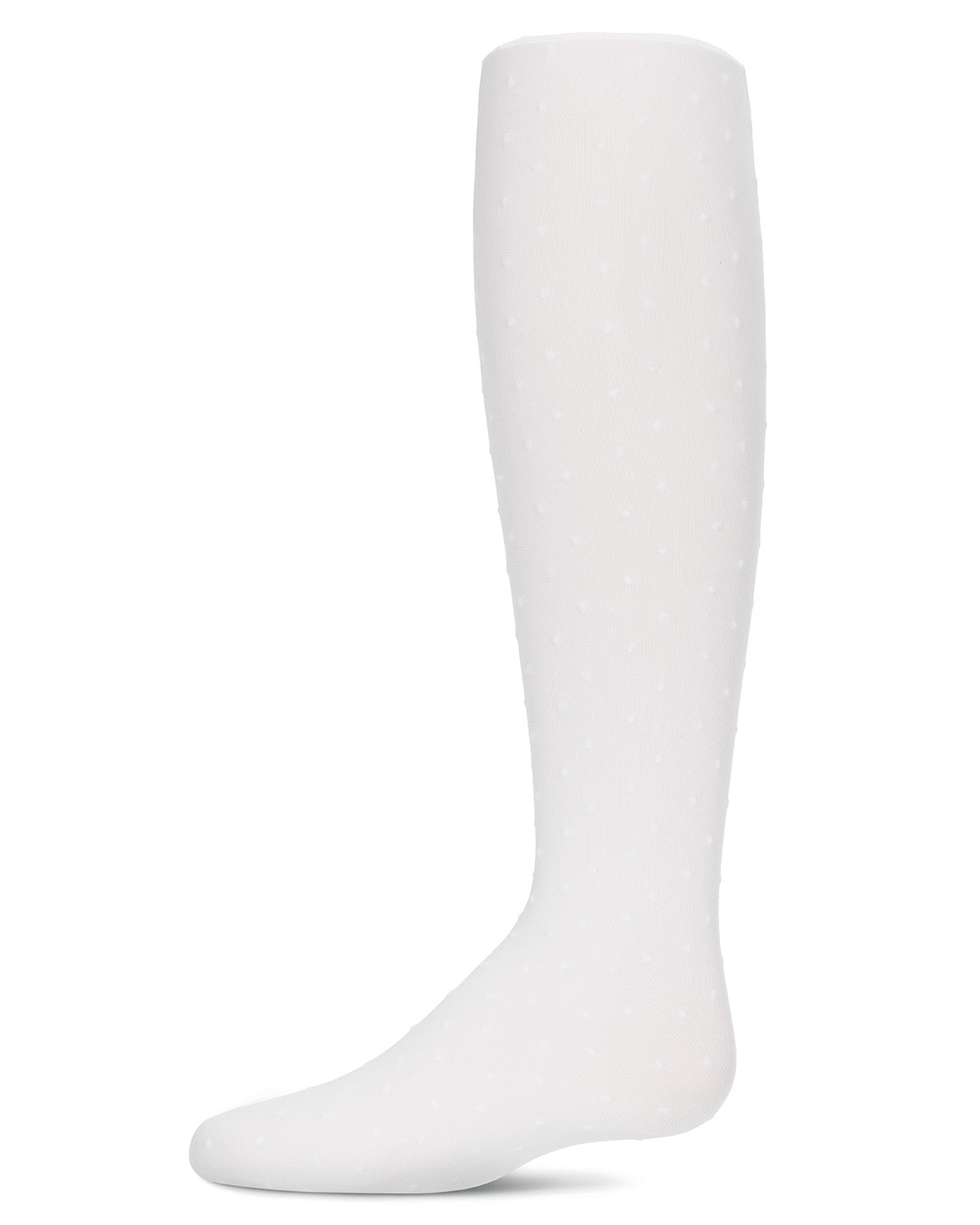 Girls' Dot Semi Opaque Nylon Tights : Color: White