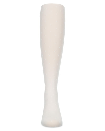 Girls' Dot Semi Opaque Nylon Tights : Color: Winter White