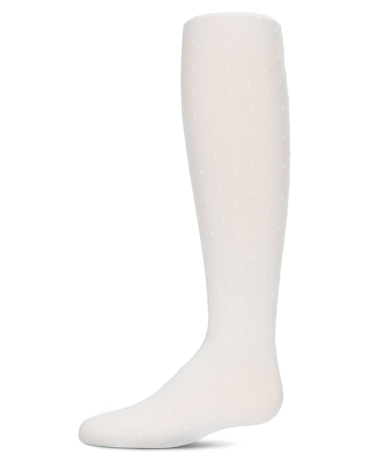 Girls' Dot Semi Opaque Nylon Tights : Color: Winter White