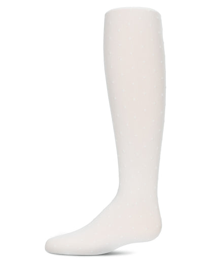 Girls' Dot Semi Opaque Nylon Tights : Color: Winter White