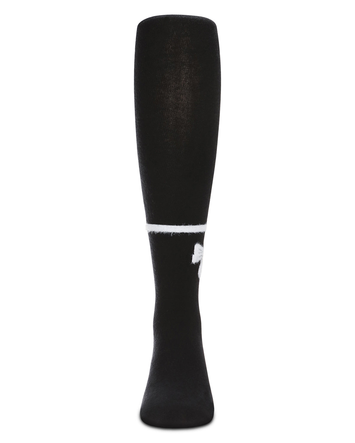 Girl's Bow Opaque Cotton Tights : Color: Black