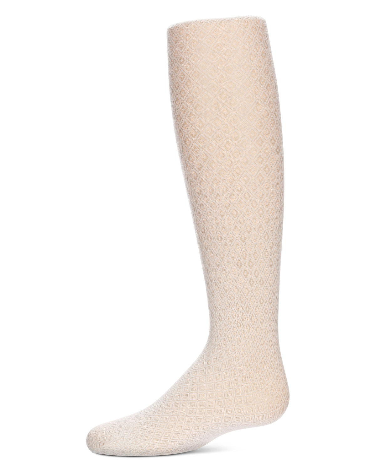 Girls' Diamond Dot Semi-Opaque Microfiber Tights : Color: Winter White