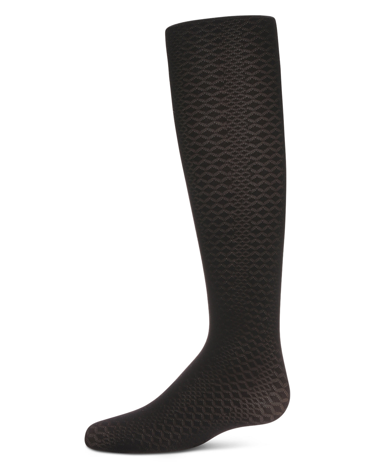 Girls' Diamond Semi-Opaque Tights : Color: Black