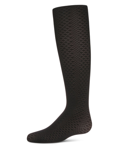 Girls' Diamond Semi-Opaque Tights : Color: Black