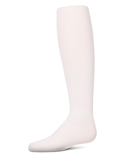 Girls' Diamond Semi-Opaque Tights : Color: White