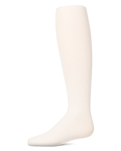 Girls' Diamond Semi-Opaque Tights : Color: Winter White