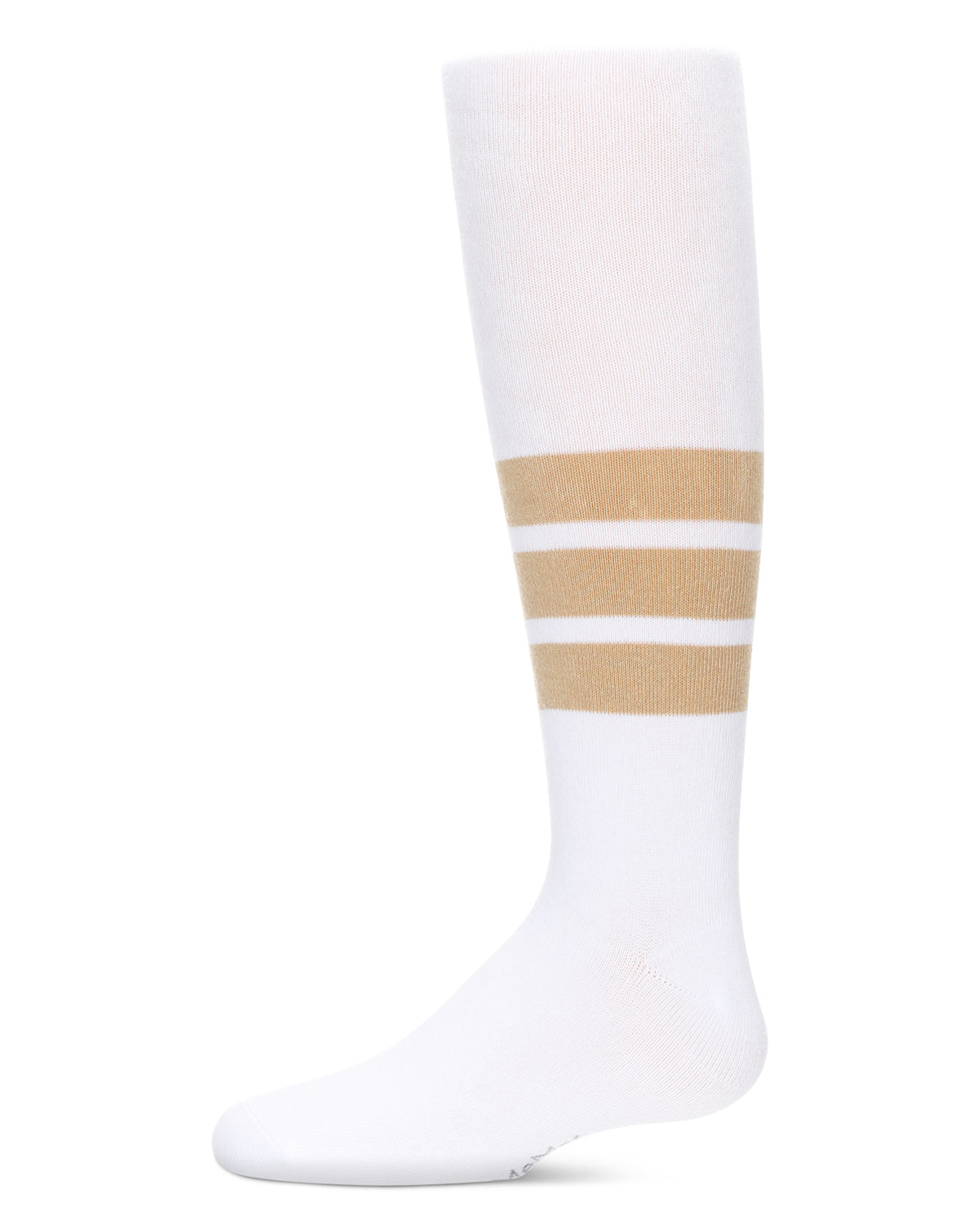 Girls' Multi-Stripe Cotton Tights : Color: White-Tan