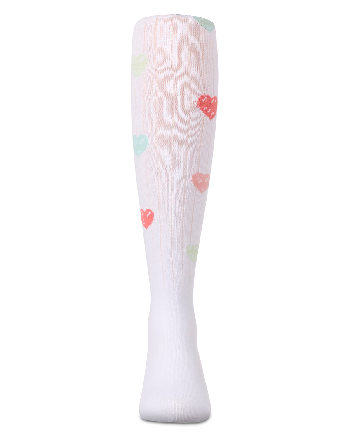 Girls' Multi Heart Graffiti Cotton Tights : Color: Chambray Heather
