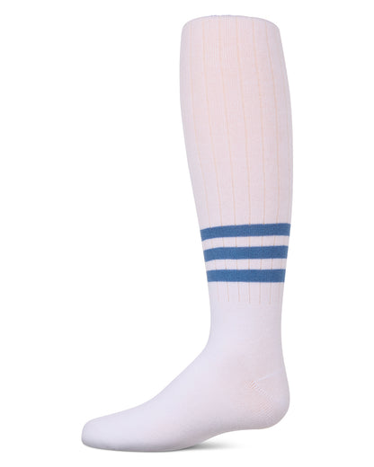 Bright Stripe Cotton Tights : Color: Blue