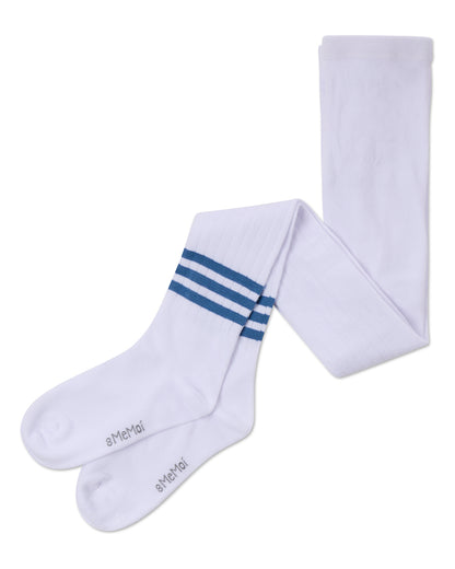 Bright Stripe Cotton Tights : Color: Blue