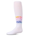 Girls “Sunny Days” Opaque Stretch Cotton Tights : Color: White